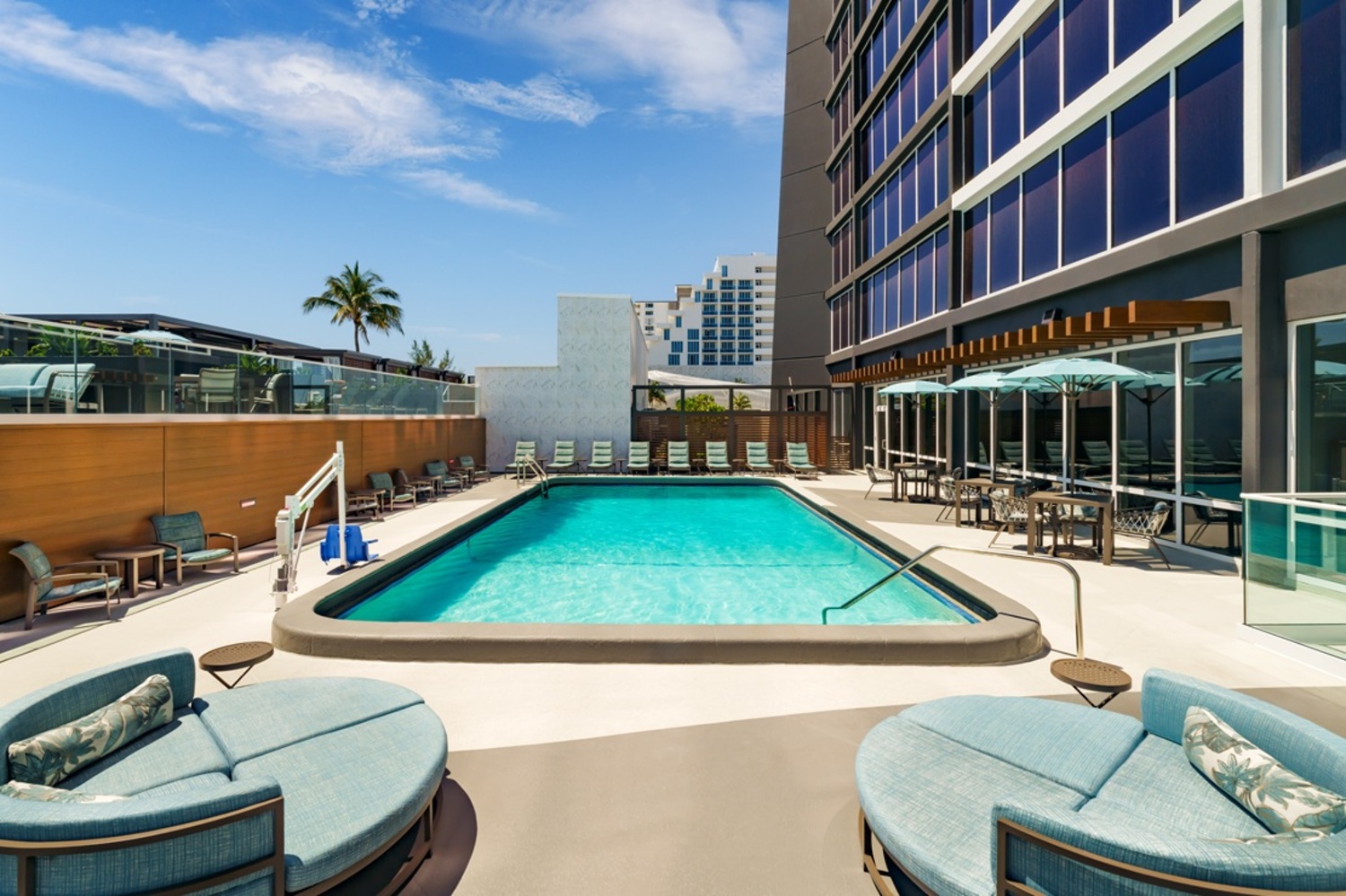Pool Daybed at Courtyard by Marriott Oceanside Fort Lauderdale Beach